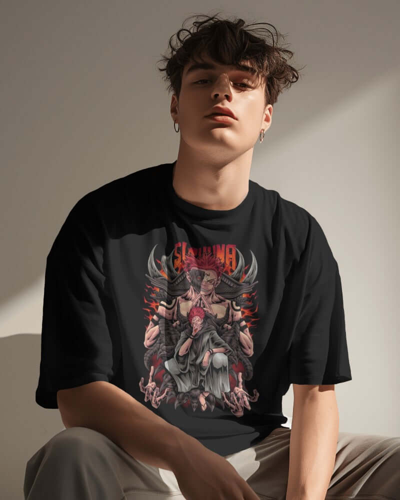 The Demon Closet Sukuna Design Oversized T-shirt ClosurePro